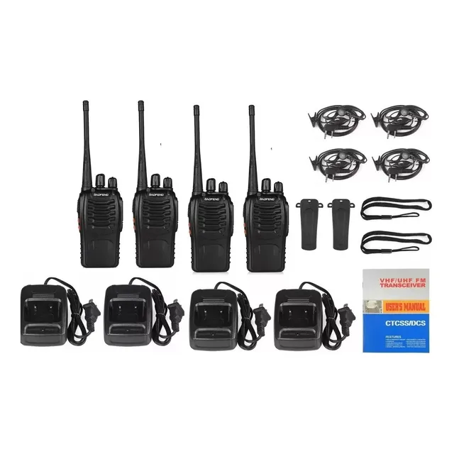 4 Radio Transmisor Portátiles Walkie Talkie Bf-888s Baofeng 