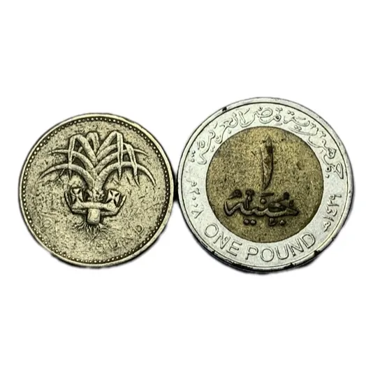 One Pound 2019 Egito E One Pound Inglaterra 1985 F. Grátis