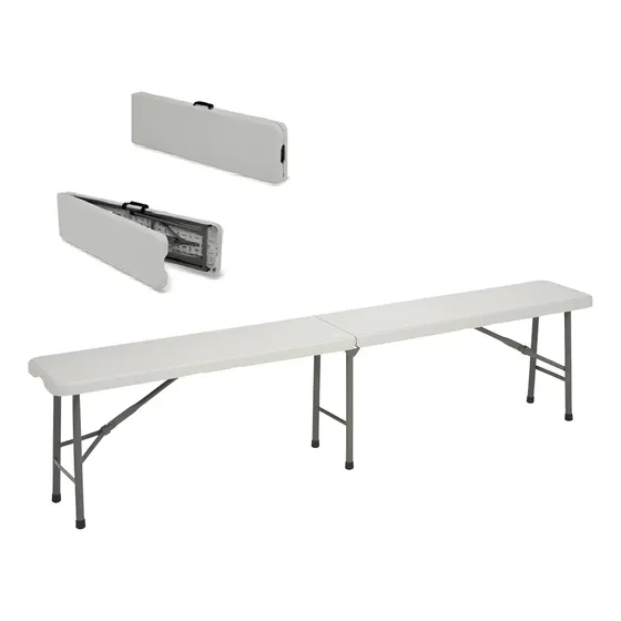 Banco De Jardin Plegable 183 Cm Tipo Valija Metal Y Pvc Color Blanco Liso | Cuotas sin interés