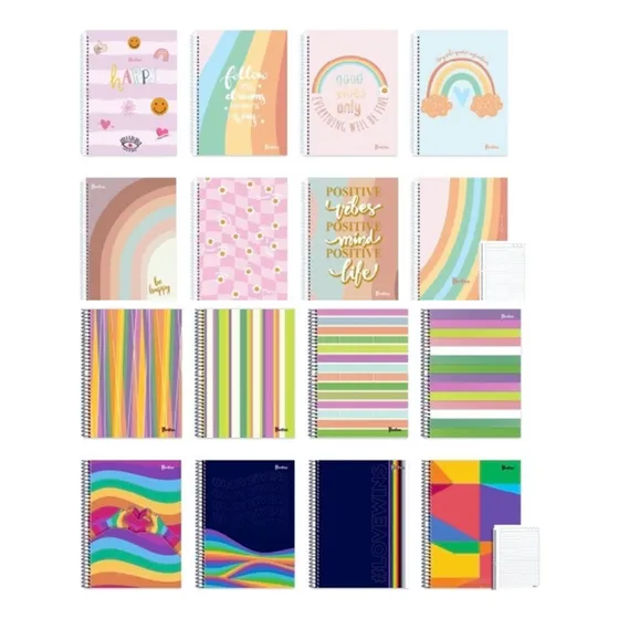 Pack X10 Cuadernolas Tapa Dura 96 Hojas Color Femeninos