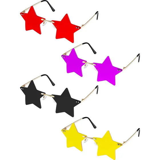 Compatível 4 Pares Gafas De Sol Con Forma De Estrella Gafas