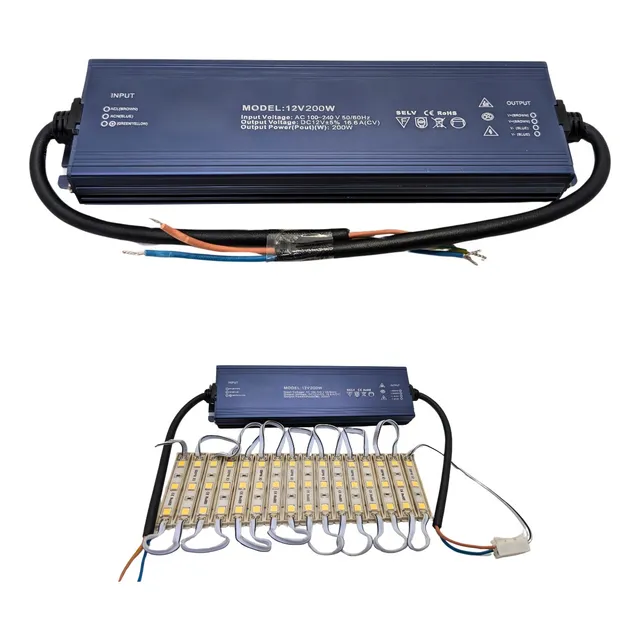 Fuente Poder Alimentación Conmutada Exterior 12v 200w 16.6a