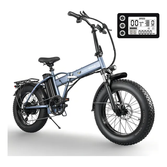 Honey Whale Bicicleta Eléctrica F6 Pro-S Máxima Motor 900W Velocidad Máxima 45KM/H Autonomía 40KM Plegable Adultos Color Gris HONEYWHALE