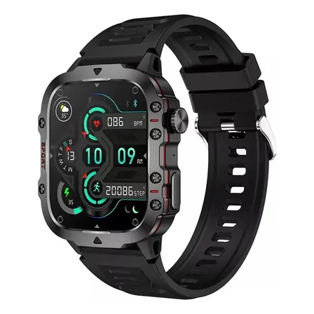 Smartwatch Militar Blindado Prova D'agua Chamada Inteligente Preto