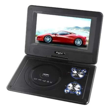 Mini Dvd + Tv Televisor Portátil Color, Usb, Sd, 220v/12v Color Negro