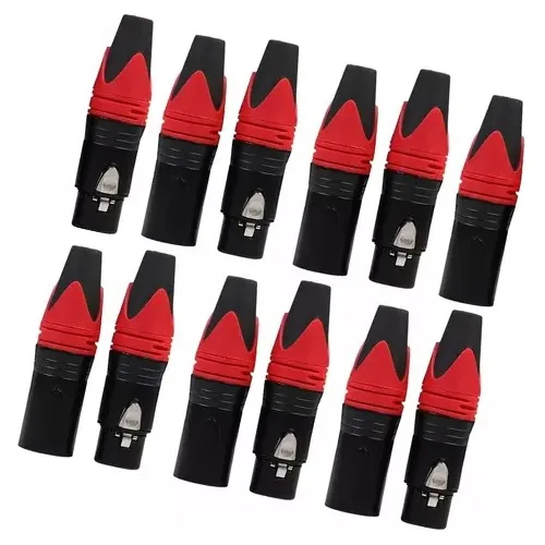6pares De Conector Xlr Rojo, Macho Y Hembra, Micrófono,