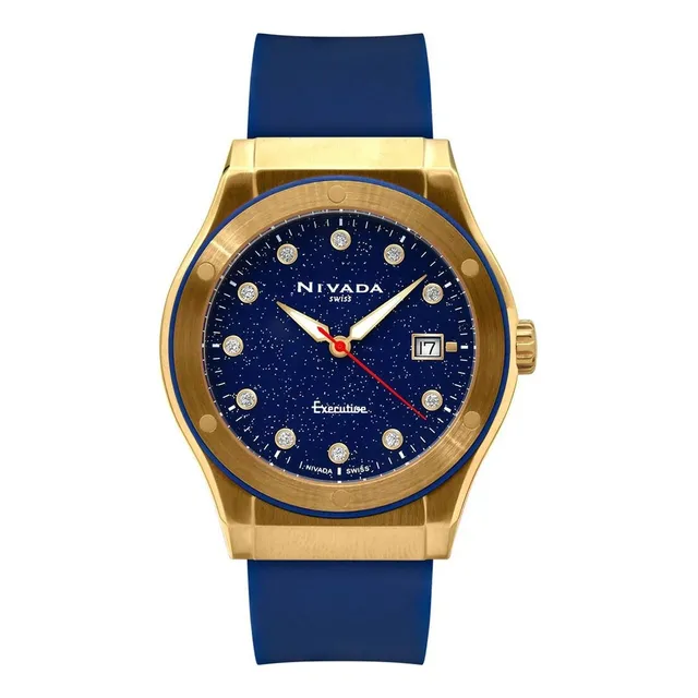 Reloj Nivada Pvd Dorado Np23101 Azul Dorado Azul