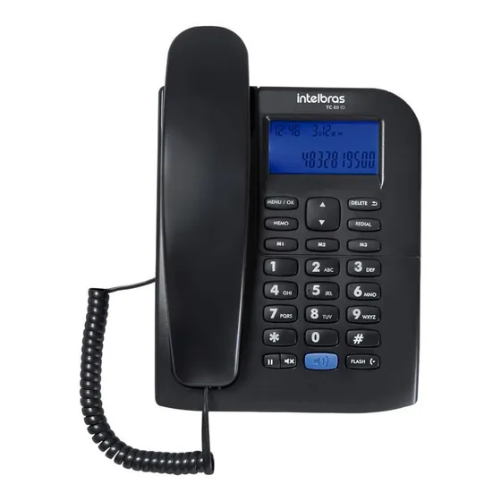 Telefone Fixo Tc 60 Id Preto Intelbras Com Display LED