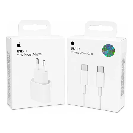 Carregador Premium 20w Usb-c Cabo Tipo C iPhone 15 2m Branco