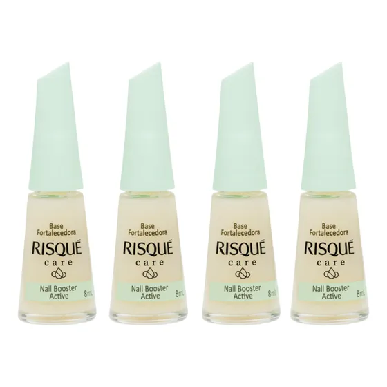 Kit 4 Esmalte Risque Technology Base Fortalecedora Reparador