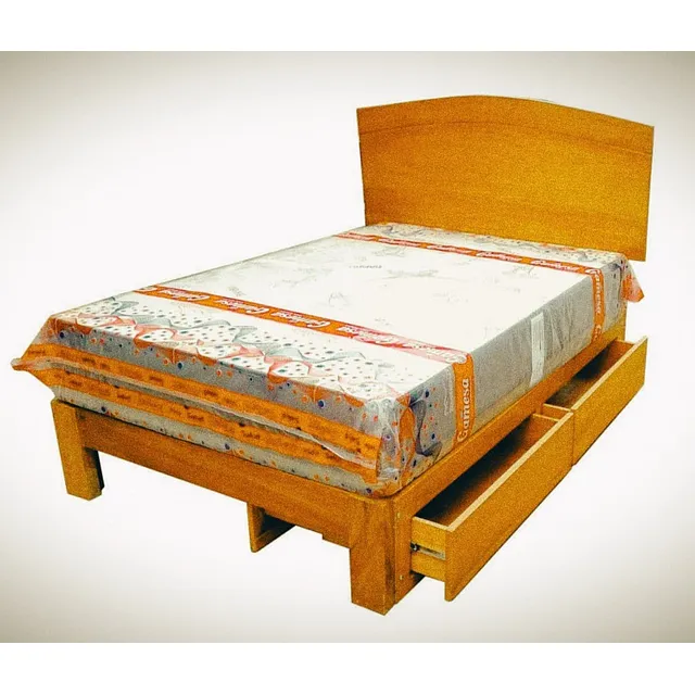 Cama Queen  Plazas, Madera Tornillo, Modelo Sabanera Lateral