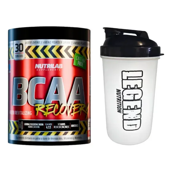 Suplemento Nutrilab Bcaa Recovery Aminoácidos 300g Frambuesa Vaso Legend 600ml