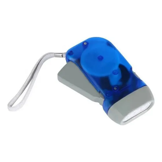 Linterna Led A Dinamo Supervivencia Emergencia No Usa Pila Linterna Azul Luz Blanco