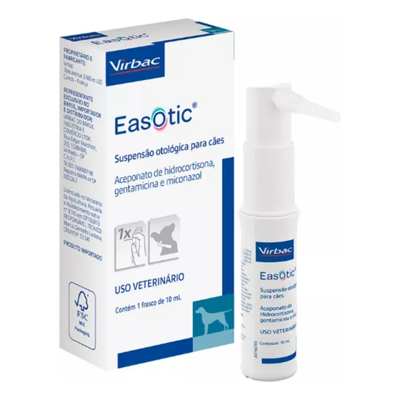 Easotic 10ml Virbac Tratamento Otite Em Cães - Original
