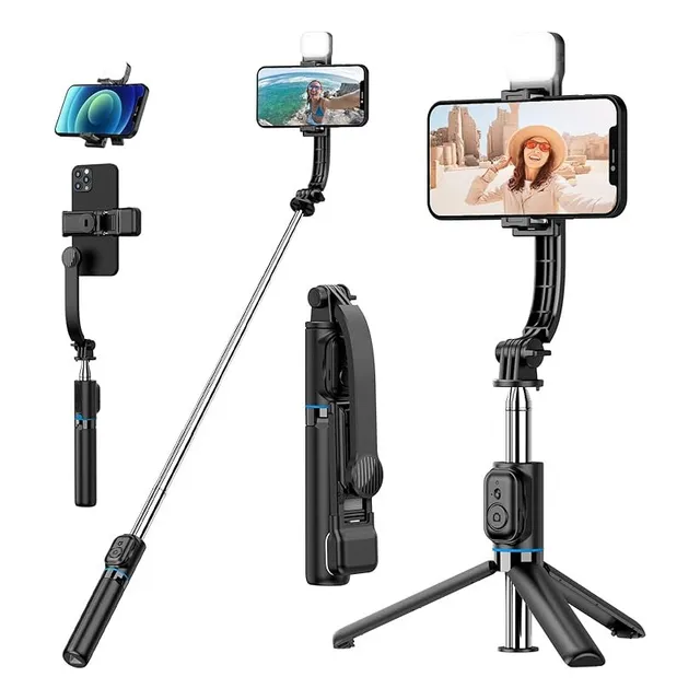 Bastão Pau De Selfie Tripé Celular C/led Controle Bluetooth