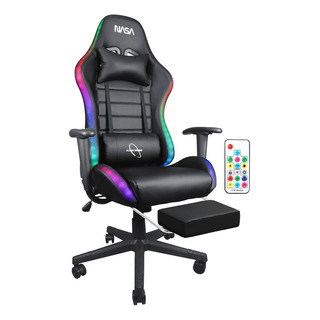 Silla De Escritorio Nasa Pro Gamer Ergonómica Con Luces Led Color Negro Material Del Tapizado Cuero Sintético Galaxia Silla De Escritorio Nasa Pro Gamer Ergonómica Con Luces Led Color Negro Material Del Tapizado Cuero Sintético Galaxia