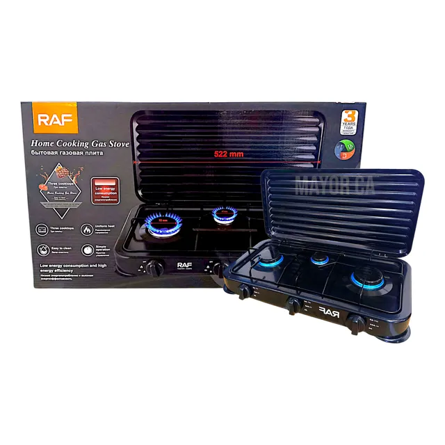 Cocina A Gas 3 Hornillas Sobremesa Tapa Tipo Tope  Raf