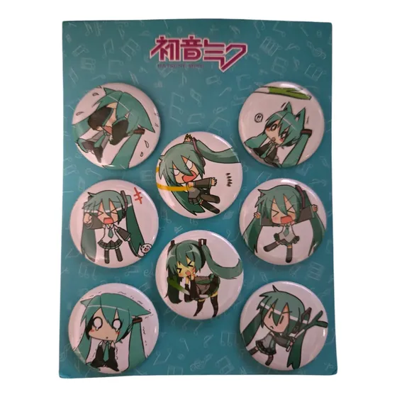 Mini Pin De Boton Set 8 Piezas Hatsune Miku Vocaloid