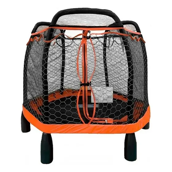 Brincolin Para Niños Doble Red Sportspower My 1st Naranja Lona De Salto Negro