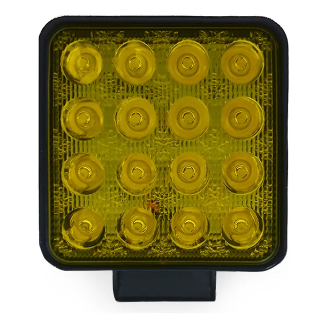 Faro Cuadrado Pesado 16 Led 48w 12/24v Auto Camión Bus