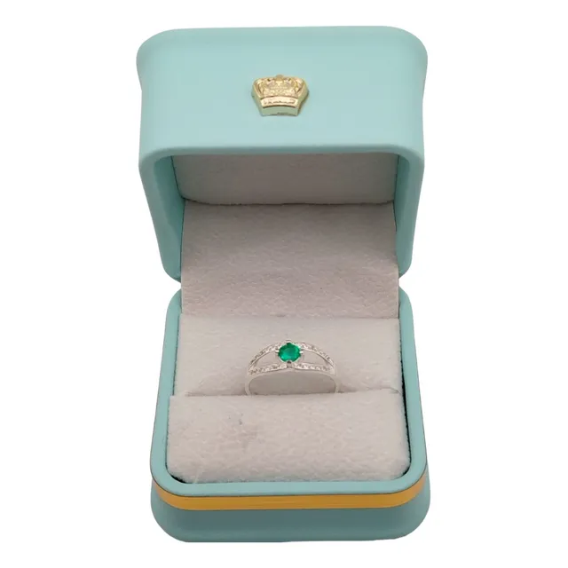 Anillo Plata Ley 925 Esmeralda Colombiana Legitima 01talla 7