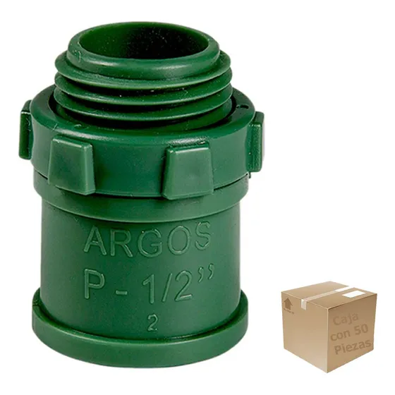 50 Pzs Conector Con Rosca Conduit Pvc Ligero Verde 1/2 PuLG