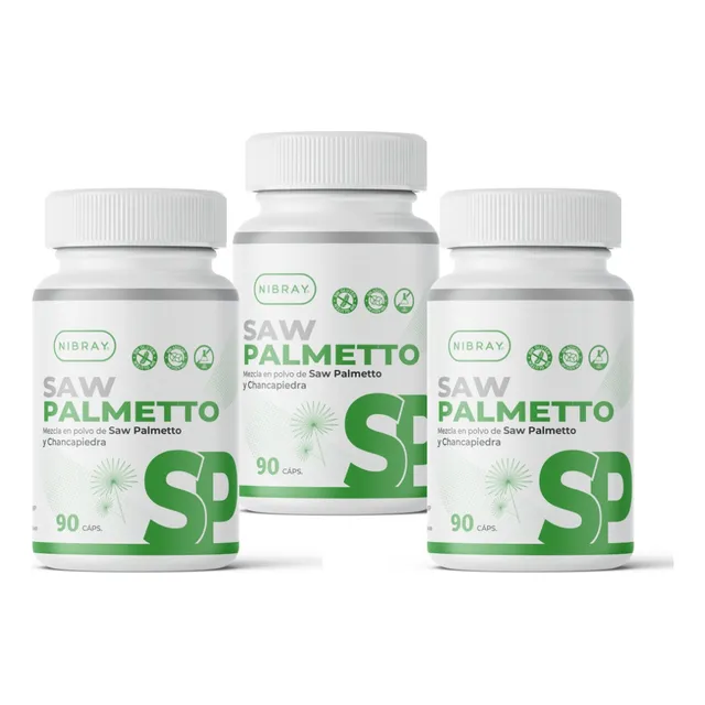 Pack 3x2 Saw Palmetto Con Chancapiedra 90 Cápsulas Nibray