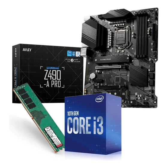 Mother Msi Z490 A Pro + I3 10100f Lga1200 + Ram 4gb