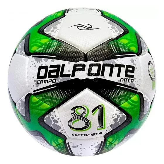 Bola Campo Dalponte 81 Nitro Microfibra Costurada À Mão Cor Verde/branco