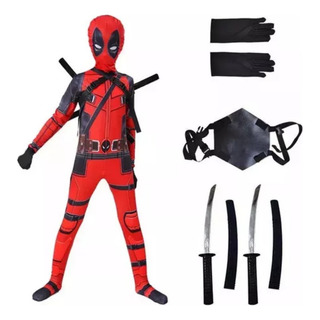 2025 Traje Deadpool Cos + Mochila + Espada Para Crianças 2025 Traje Deadpool Cos + Mochila + Espada Para Crianças