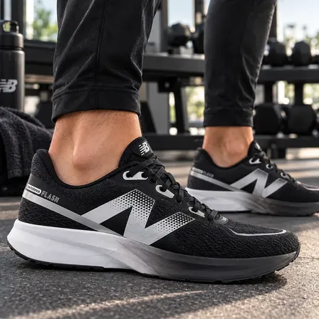 Tênis Masculino Dynasoft Flash V7 New Balance Preto/prata Liso 40