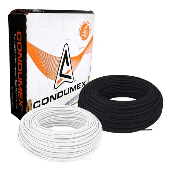 Pack 2 Cajas Cable Condumex Nylon Vinanel Cal 12 100m P/caja Negro Y Blanco