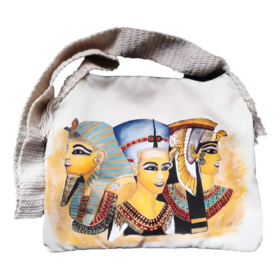 Bolso Bandolera Diseño Egipcio Pintado A Mano, Exclusivo