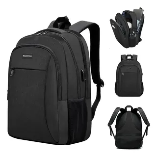 Mochila Impermeavel Executiva Grande Para Notebook Reforçada Preto Poliéster