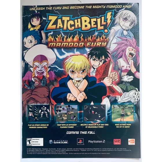 Anuncio Vintage Original Zatch Bell! Mamodo Fury - Ps2 Ngc