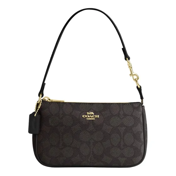 Bolsa De Mano Coach Nolita 19 Signature Canvas Color Marrón Oscuro
