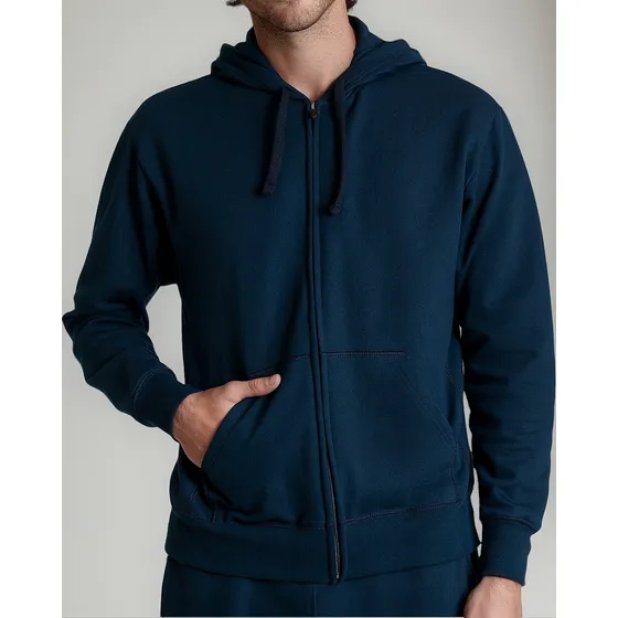 Sudadera De Felpa Con Cierre Y Capucha Manga Larga Hombre 