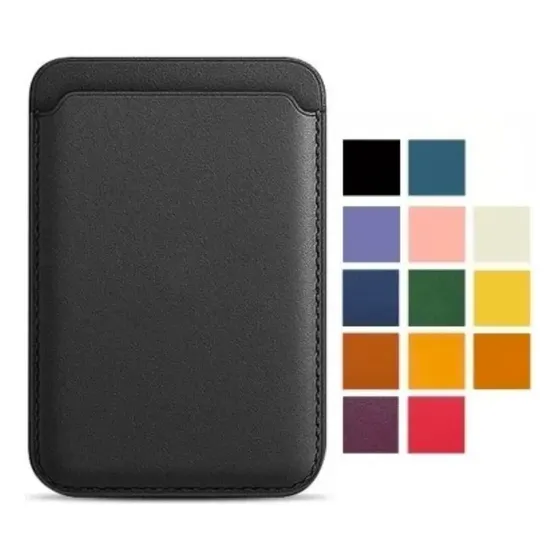 Cartera Wallet Billetera Tarjetero Para iPhone Magsafe Color Negro