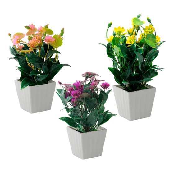 Planta Artificial Mini Maceta Decorativa Interiores Surtida