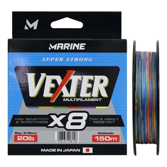 Linha Multifilamento Vexter X8 0,25mm 150 mts Cor Multicolor - Marine