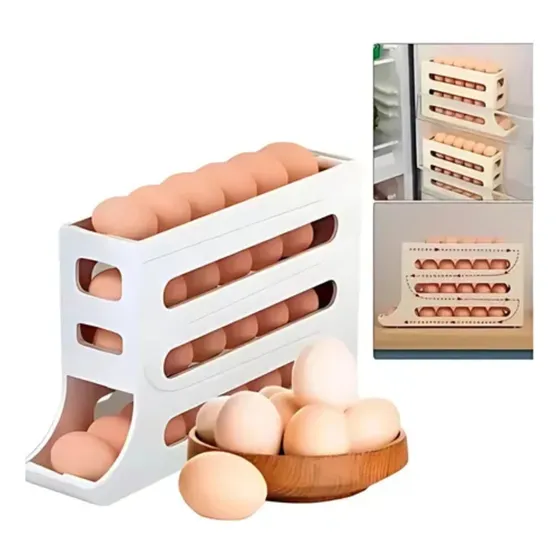 Huevera Dispenser Deslizante De Huevos Contenedor Plastico