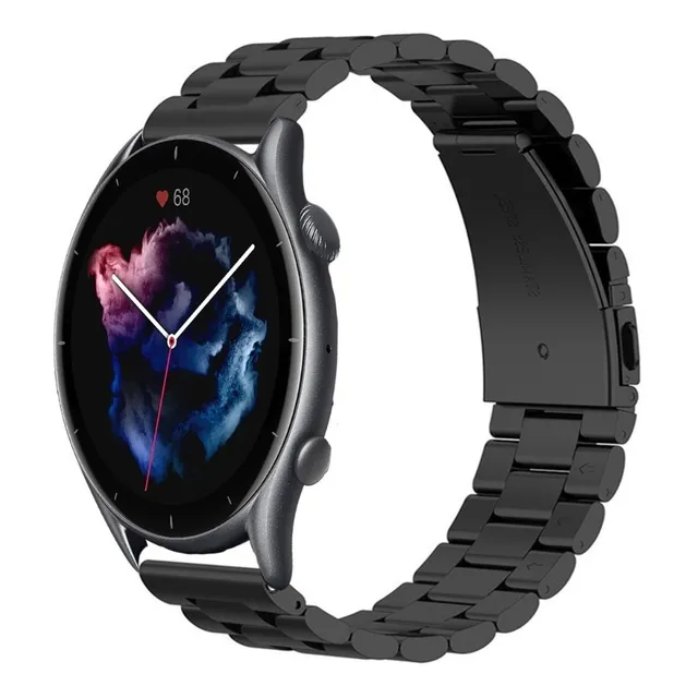 Correa De Eslabones Premium Para Amazfit Gtr 3 / 3 Pro Negro