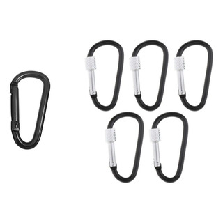 6x Forma De D Mosquetón De Aluminio Negro Gancho De 6x Forma De D Mosquetón De Aluminio Negro Gancho De