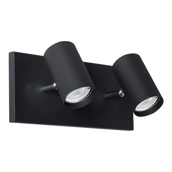 Aplique Baño Pared 2 Luces Negro Moderno Led Gu10 Vg