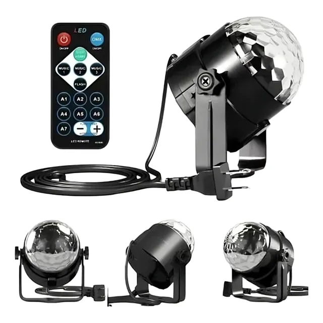 Pack X2 Luces Led Rgb Bola Giratoria Para Escenario/discotec