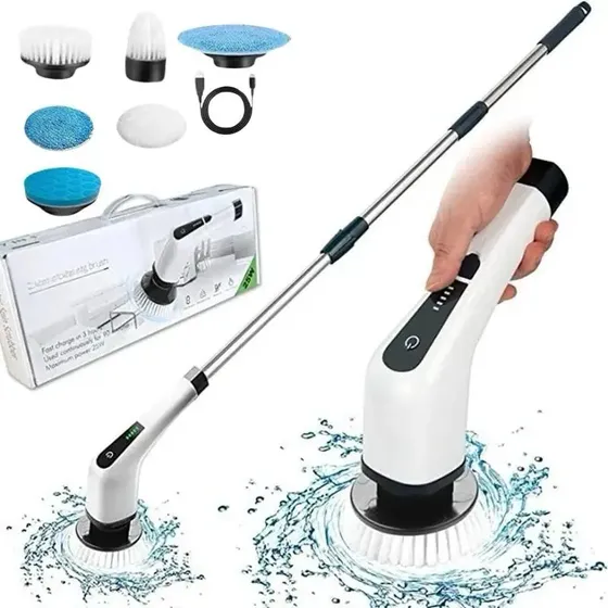 Mop Escova Limpeza Sem Fio Rotativo Multifuncional 7 Em 1