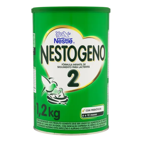 Fórmula infantil em pó sem glúten Nestlé Nestogeno Fórmula infantil 2 en lata de 1 de 1.2kg - 6 meses a 1 anos