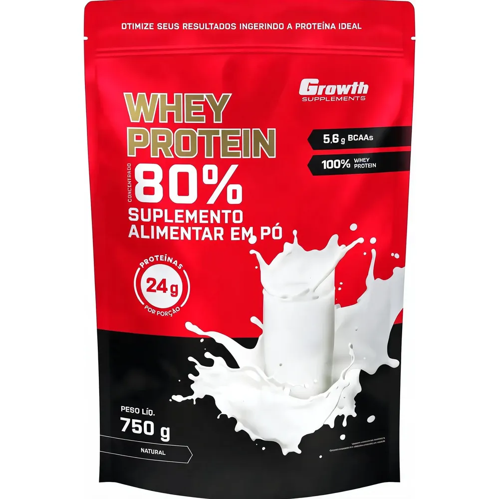 Whey Concentrado 750g Growth Supplements - Variados Sabores Natural — Oferta Verificada