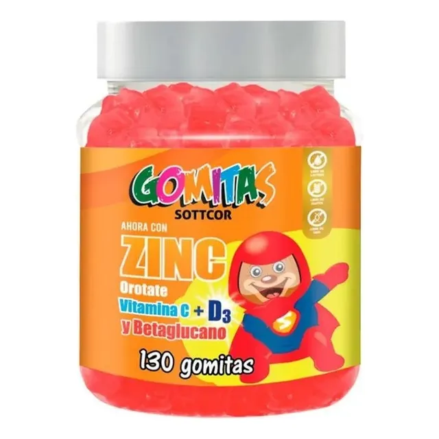 Gomitas Para Niños Zinc Orotate 130 Gomitas Sottcor