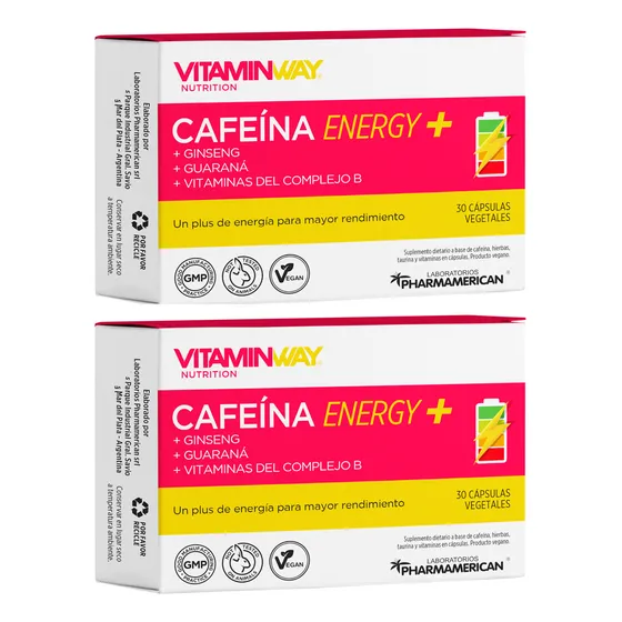 Vitamin Way Kit X2 Cajas Cafeína Energy Suplemento X30 3c